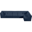 Meridian Furniture Tuft Navy Velvet Modular Sectional