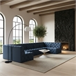 Meridian Furniture Tuft Navy Velvet Modular Sectional