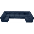 Meridian Furniture Tuft Navy Velvet Modular Sectional