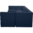 Meridian Furniture Tuft Navy Velvet Modular Sectional