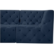 Meridian Furniture Tuft Navy Velvet Modular Sectional