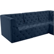 Meridian Furniture Tuft Navy Velvet Modular Sectional
