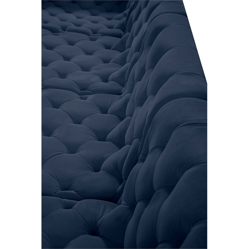 Meridian Furniture Tuft Navy Velvet Modular Sectional