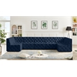 Meridian Furniture Tuft Navy Velvet Modular Sectional