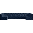 Meridian Furniture Tuft Navy Velvet Modular Sectional