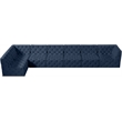 Meridian Furniture Tuft Navy Velvet Modular Sectional