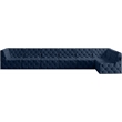 Meridian Furniture Tuft Navy Velvet Modular Sectional
