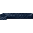 Meridian Furniture Tuft Navy Velvet Modular Sectional
