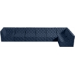 Meridian Furniture Tuft Navy Velvet Modular Sectional