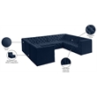 Meridian Furniture Tuft Navy Velvet Modular Sectional