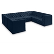 Meridian Furniture Tuft Navy Velvet Modular Sectional