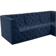 Meridian Furniture Tuft Navy Velvet Modular Sectional