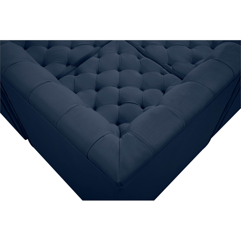 Meridian Furniture Tuft Navy Velvet Modular Sectional