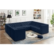 Meridian Furniture Tuft Navy Velvet Modular Sectional
