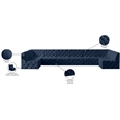 Meridian Furniture Tuft Navy Velvet Modular Sectional