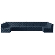 Meridian Furniture Tuft Navy Velvet Modular Sectional