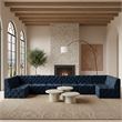 Meridian Furniture Tuft Navy Velvet Modular Sectional