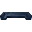 Meridian Furniture Tuft Navy Velvet Modular Sectional