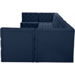 Meridian Furniture Tuft Navy Velvet Modular Sectional