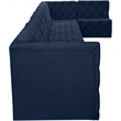 Meridian Furniture Tuft Navy Velvet Modular Sectional
