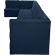 Meridian Furniture Tuft Navy Velvet Modular Sectional