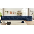Meridian Furniture Tuft Navy Velvet Modular Sectional