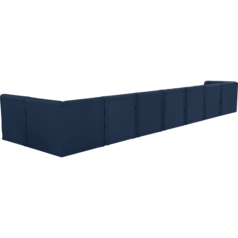 Meridian Furniture Tuft Navy Velvet Modular Sectional