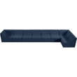 Meridian Furniture Tuft Navy Velvet Modular Sectional