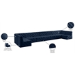 Meridian Furniture Tuft Navy Velvet Modular Sectional