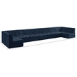 Meridian Furniture Tuft Navy Velvet Modular Sectional