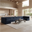 Meridian Furniture Tuft Navy Velvet Modular Sectional
