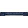 Meridian Furniture Tuft Navy Velvet Modular Sectional