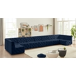 Meridian Furniture Tuft Navy Velvet Modular Sectional