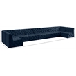 Meridian Furniture Tuft Navy Velvet Modular Sectional