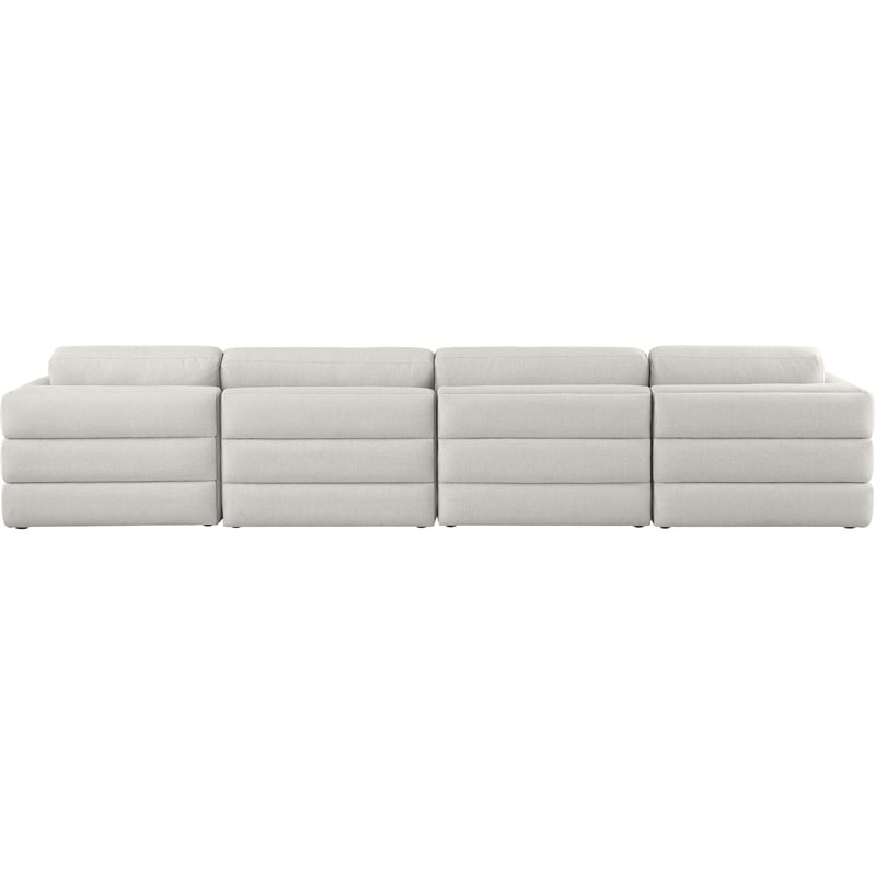 Meridian Furniture Beckham Beige Durable Linen Textured Fabric Modular Sofa