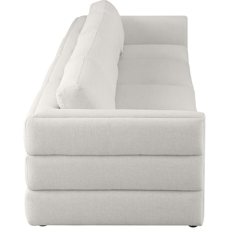 Meridian Furniture Beckham Beige Durable Linen Textured Fabric Modular Sofa