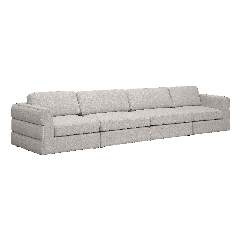 Meridian Furniture Beckham Beige Durable Linen Textured Fabric Modular Sofa