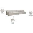 Meridian Furniture Beckham Beige Durable Linen Textured Fabric Modular Sofa