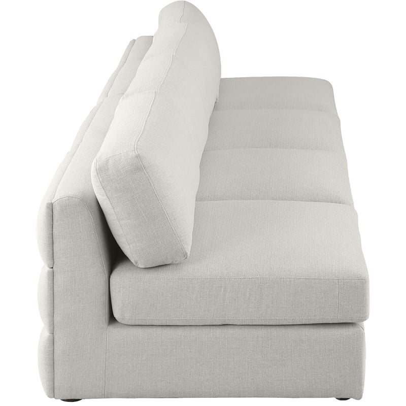 Meridian Furniture Beckham Beige Durable Linen Textured Fabric Modular Sofa