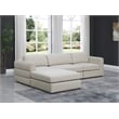Meridian Furniture Beckham Beige Durable Linen Textured Fabric Modular Sectional