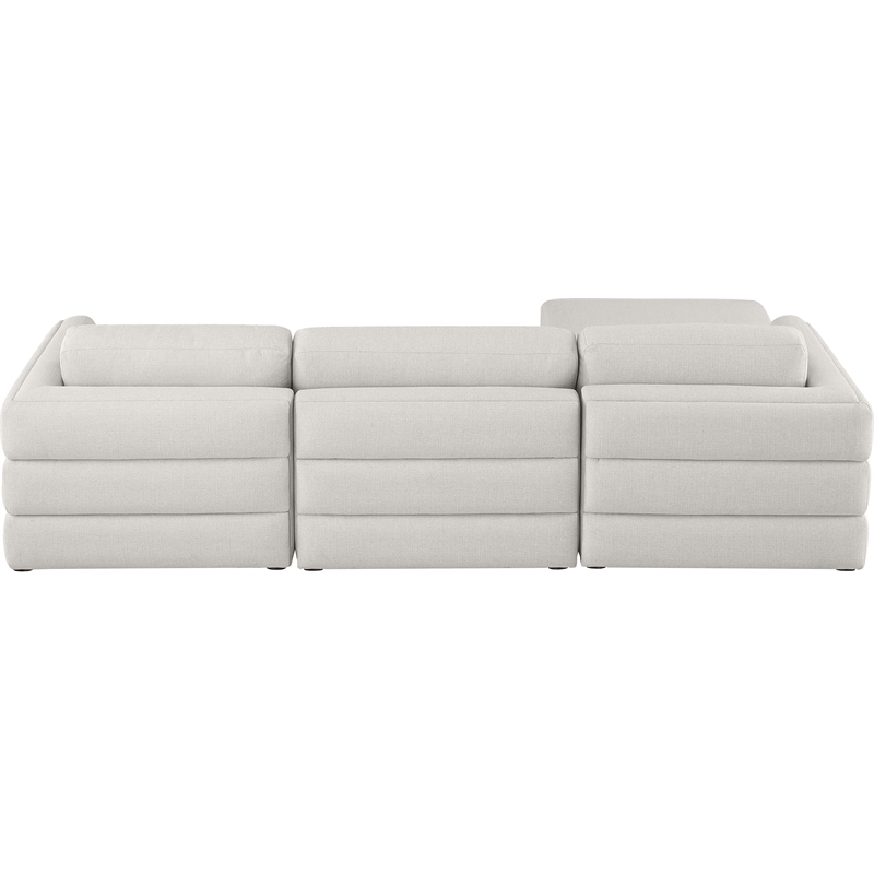 Meridian Furniture Beckham Beige Durable Linen Textured Fabric Modular Sectional
