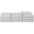 Meridian Furniture Beckham Beige Durable Linen Textured Fabric Modular Sectional