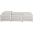 Meridian Furniture Beckham Beige Durable Linen Textured Fabric Modular Sectional