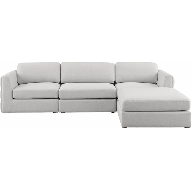 Meridian Furniture Beckham Beige Durable Linen Textured Fabric Modular Sectional
