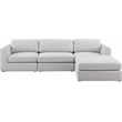 Meridian Furniture Beckham Beige Durable Linen Textured Fabric Modular Sectional