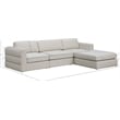 Meridian Furniture Beckham Beige Durable Linen Textured Fabric Modular Sectional