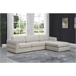 Meridian Furniture Beckham Beige Durable Linen Textured Fabric Modular Sectional