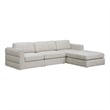 Meridian Furniture Beckham Beige Durable Linen Textured Fabric Modular Sectional