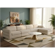 Meridian Furniture Beckham Beige Durable Linen Textured Fabric Modular Sectional