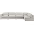 Meridian Furniture Beckham Beige Durable Linen Textured Fabric Modular Sectional